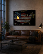 Utah State Map - 3D Embossed Metal Wall Art