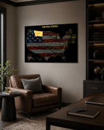 Montana State Map - 3D Embossed Metal Wall Art