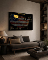 Montana State Map - 3D Embossed Metal Wall Art