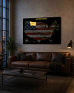 Montana State Map - 3D Embossed Metal Wall Art