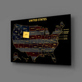 Wyoming State Map - 3D Embossed Metal Wall Art