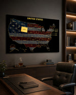 Wyoming State Map - 3D Embossed Metal Wall Art