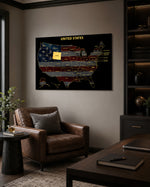 Wyoming State Map - 3D Embossed Metal Wall Art