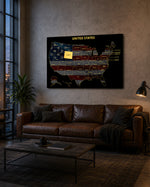 Wyoming State Map - 3D Embossed Metal Wall Art