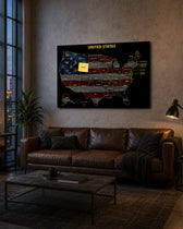 Wyoming State Map - 3D Embossed Metal Wall Art