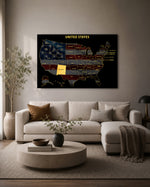 New Mexico State Map - 3D Embossed Metal Wall Art