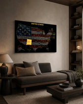 New Mexico State Map - 3D Embossed Metal Wall Art