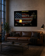 New Mexico State Map - 3D Embossed Metal Wall Art