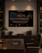Hawaii State Map - 3D Embossed Metal Wall Art