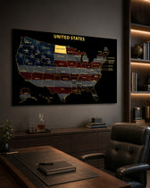 North Dakota State Map - 3D Embossed Metal Wall Art