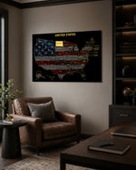 North Dakota State Map - 3D Embossed Metal Wall Art