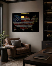 North Dakota State Map - 3D Embossed Metal Wall Art