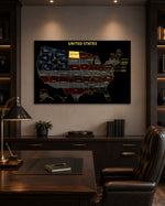 North Dakota State Map - 3D Embossed Metal Wall Art