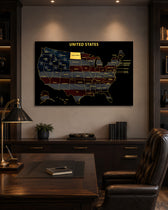 North Dakota State Map - 3D Embossed Metal Wall Art