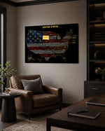 South Dakota State Map - 3D Embossed Metal Wall Art