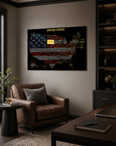South Dakota State Map - 3D Embossed Metal Wall Art