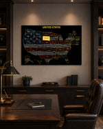 South Dakota State Map - 3D Embossed Metal Wall Art