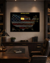South Dakota State Map - 3D Embossed Metal Wall Art