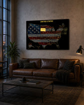 South Dakota State Map - 3D Embossed Metal Wall Art