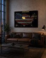 Nebraska State Map - 3D Embossed Metal Wall Art