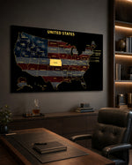 Kansas State Map - 3D Embossed Metal Wall Art