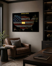 Kansas State Map - 3D Embossed Metal Wall Art