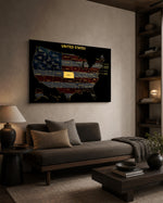 Kansas State Map - 3D Embossed Metal Wall Art