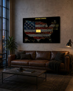 Kansas State Map - 3D Embossed Metal Wall Art