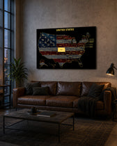 Kansas State Map - 3D Embossed Metal Wall Art