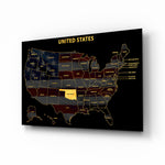 Oklahoma State Map - 3D Embossed Metal Wall Art