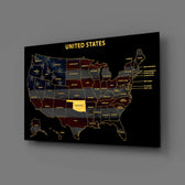 Oklahoma State Map - 3D Embossed Metal Wall Art