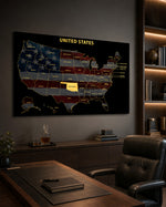 Oklahoma State Map - 3D Embossed Metal Wall Art