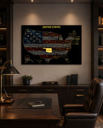 Oklahoma State Map - 3D Embossed Metal Wall Art