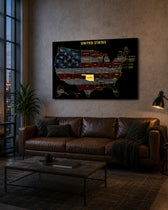Oklahoma State Map - 3D Embossed Metal Wall Art