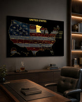 Minnesota State Map - 3D Embossed Metal Wall Art