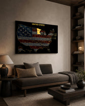 Minnesota State Map - 3D Embossed Metal Wall Art