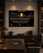 Minnesota State Map - 3D Embossed Metal Wall Art