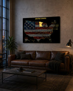Minnesota State Map - 3D Embossed Metal Wall Art