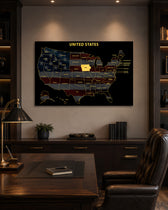 Iowa State Map - 3D Embossed Metal Wall Art