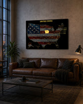 Iowa State Map - 3D Embossed Metal Wall Art
