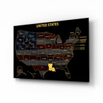 Louisiana State Map - 3D Embossed Metal Wall Art