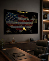 Louisiana State Map - 3D Embossed Metal Wall Art