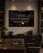 Louisiana State Map - 3D Embossed Metal Wall Art