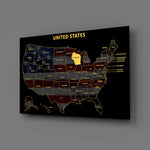 Wisconsin State Map - 3D Embossed Metal Wall Art