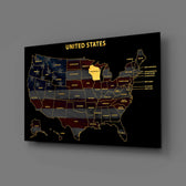 Wisconsin State Map - 3D Embossed Metal Wall Art