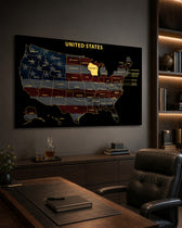 Wisconsin State Map - 3D Embossed Metal Wall Art