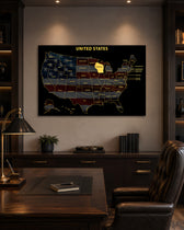 Wisconsin State Map - 3D Embossed Metal Wall Art