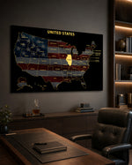 Illinois State Map - 3D Embossed Metal Wall Art