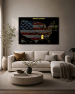 Mississippi State Map - 3D Embossed Metal Wall Art