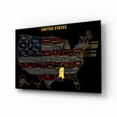 Mississippi State Map - 3D Embossed Metal Wall Art